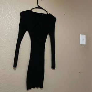 Rue 21 form fitting, long sleeve, black dress